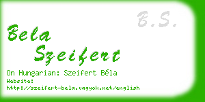 bela szeifert business card